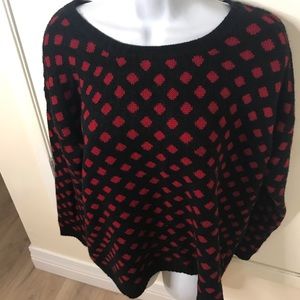 Timing harlequin red and black sweater L acrylic